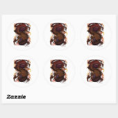 Sticker Rond Dragon (conception de signature) (Feuille)