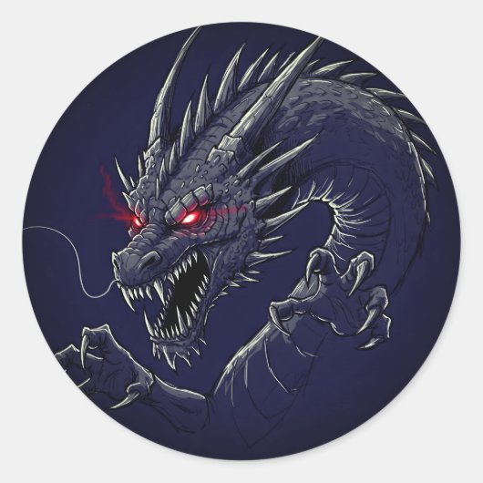 Sticker Rond Dragon craint (Devant)
