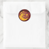Sticker Rond Dragon de cire rouge (Sac)