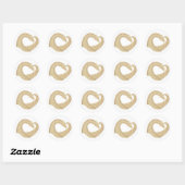 Sticker Rond Dragon de coeur de grès sur blanc (Feuille)