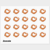 Sticker Rond Dragon de coeur orange brûlé sur blanc (Feuille)