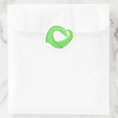 Sticker Rond Dragon de coeur vert citron blanc (Sac)