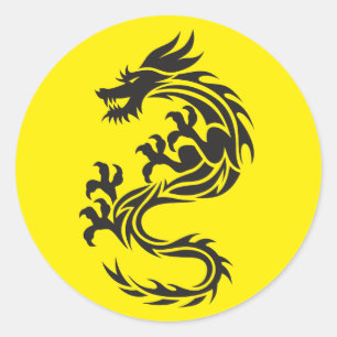 Sticker Rond Dragon de feu
