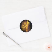 Sticker Rond Dragon de Feu Doré (Enveloppe)