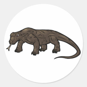 Sticker Rond Dragon de Komodo