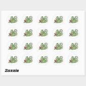 Sticker Rond Dragon de lecture (Feuille)