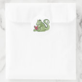 Sticker Rond Dragon de lecture (Sac)