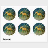 Sticker Rond Dragon de mer verdoyant (Feuille)