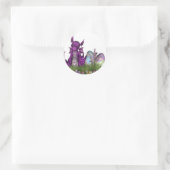 Sticker Rond Dragon de Pâques surprise (Sac)