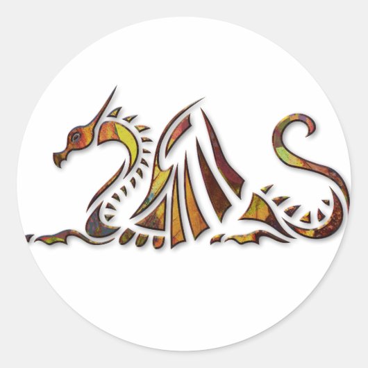 Sticker Rond Dragon de rouille (Devant)