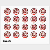 Sticker Rond DRAGON DE SNAKE, blanc, rubis rouge (Feuille)