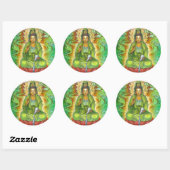 Sticker Rond "Dragon d'eau" Kuan Yin (Feuille)