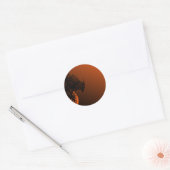 Sticker Rond Dragon d'Halloween sur Orange (Enveloppe)