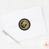 Sticker Rond Dragon d'or (Enveloppe)