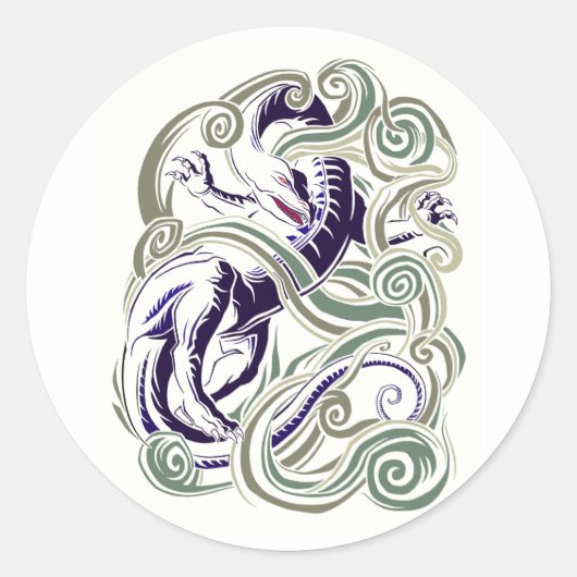 Sticker Rond Dragon éolien (Devant)