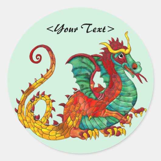 Sticker Rond Dragon fire (Devant)