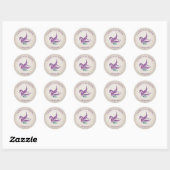 Sticker Rond Dragon Floral Mariage (Feuille)