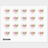 Sticker Rond Dragon Fruit et rose Orchid Tropical (Feuille)