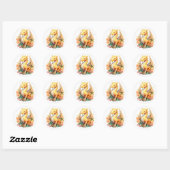 Sticker Rond Dragon jaune (Feuille)