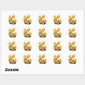 Sticker Rond Dragon jaune (Feuille)