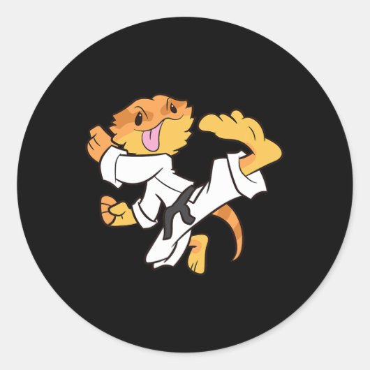 Sticker Rond Dragon Karaté Samurai Lizard Drago Bardé (Devant)