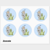 Sticker Rond Dragon Knight (Feuille)