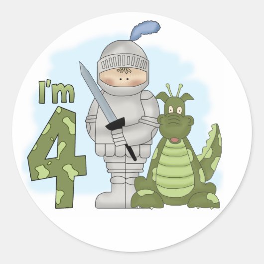Sticker Rond Dragon Knight 4e anniversaire (Devant)