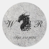 Sticker Rond Dragon, Médiéval (Devant)