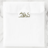 Sticker Rond Dragon métallique (Sac)