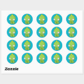Sticker Rond Dragon mignon de bébé (Feuille)