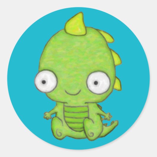Sticker Rond Dragon mignon de bébé (Devant)