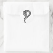 Sticker Rond Dragon noir et blanc (Sac)