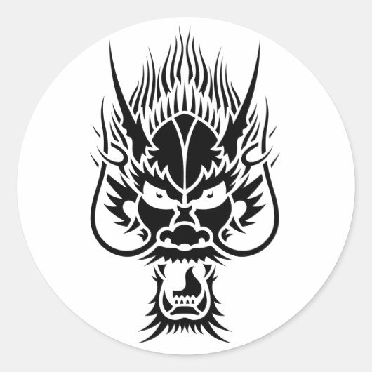 Sticker Rond Dragon oriental (Devant)