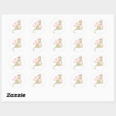 Sticker Rond Dragon rose et vert clair (Feuille)
