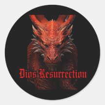 Sticker rond Dragon Rouge