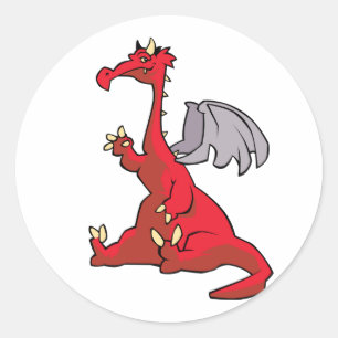 Sticker Rond Dragon rouge