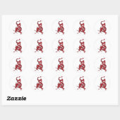 Sticker Rond Dragon rouge - Année du Dragon (Feuille)