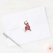 Sticker Rond Dragon rouge - Année du Dragon (Enveloppe)