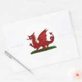 Sticker Rond Dragon rouge du Pays de Galles (Enveloppe)