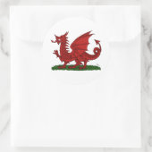 Sticker Rond Dragon rouge du Pays de Galles (Sac)