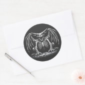 Sticker Rond Dragon squelette par BurnsInHell (Enveloppe)
