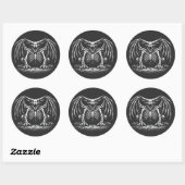 Sticker Rond Dragon squelette par BurnsInHell (Feuille)