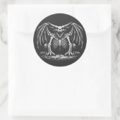 Sticker Rond Dragon squelette par BurnsInHell (Sac)