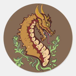 Sticker Rond Dragon stylisé