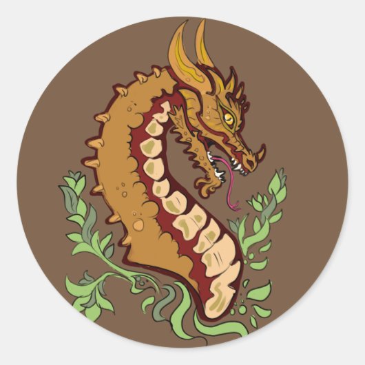 Sticker Rond Dragon stylisé (Devant)