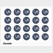 Sticker Rond Dragon sur Bue Gobal Chart (Feuille)