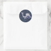 Sticker Rond Dragon sur Bue Gobal Chart (Sac)