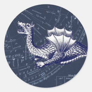 Sticker Rond Dragon sur Bue Gobal Chart