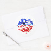 Sticker Rond Dragon Taekwondo (Enveloppe)