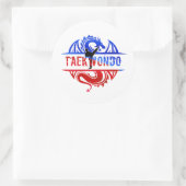 Sticker Rond Dragon Taekwondo (Sac)